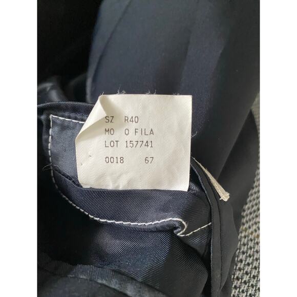 Vintage Lino silk and Wool Blend Mens Blazer‎ Korea Houndstooth Plaid 40R - Picture 8 of 10